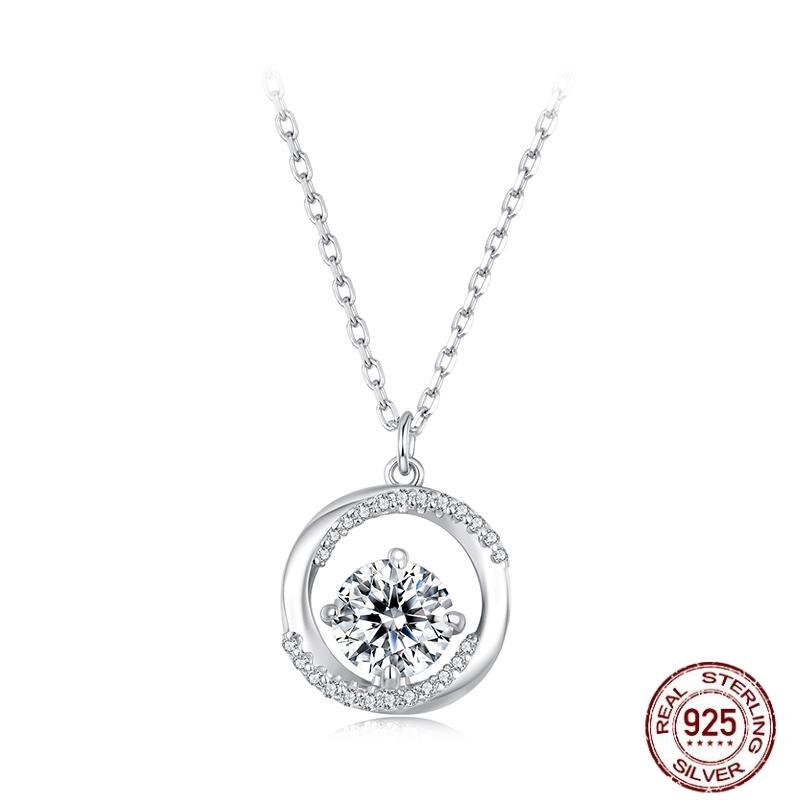 莫桑石925银带证书轻奢优雅1克拉