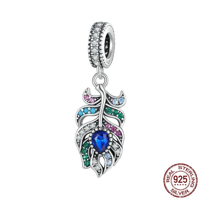 原创纯银s925澳宝孔雀羽毛吊坠diy散珠珠子饰品,饰品/流行首饰/时尚饰品新,银饰吊坠,淘宝优惠券,粉丝福利购,淘宝优惠卷