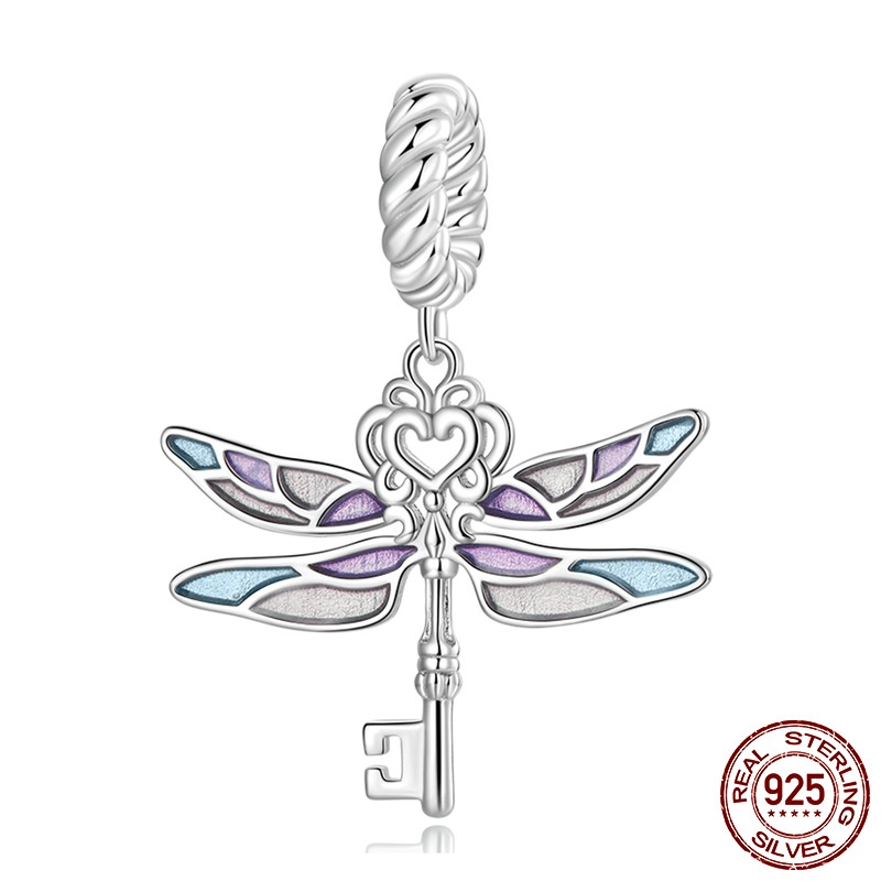 创意蜻蜓钥匙diy吊坠文艺复古风