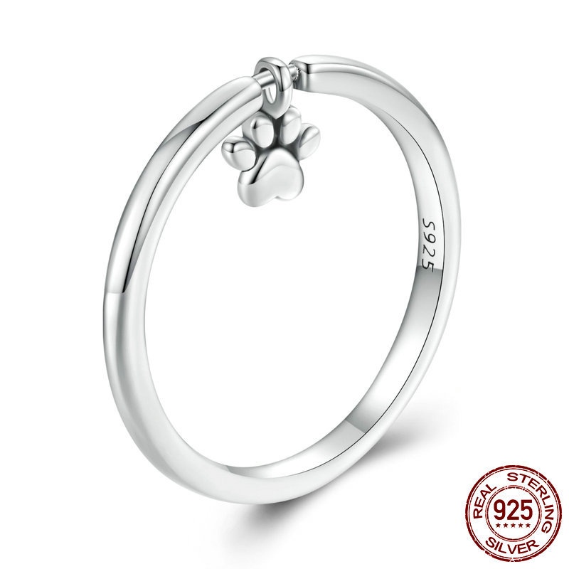s925纯银狗爪戒指可活动指环