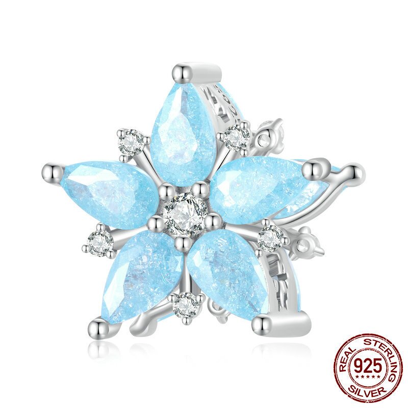 s925纯银雪花串珠手链