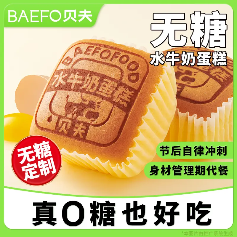 贝夫水牛奶蛋糕巧克力无糖0蔗糖口袋面包营养懒人早餐零食糕点心