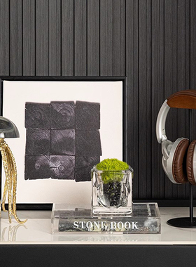 现代简约客厅飘窗卧室床头柜高级感套装摆件样板间别墅高端装饰品