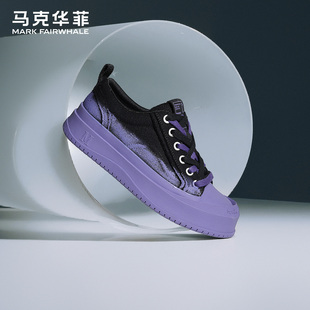 潮牌低帮板鞋 潮牌痞帅炸街鞋 冬季 厚底增高休闲鞋 新款 马克华菲男式