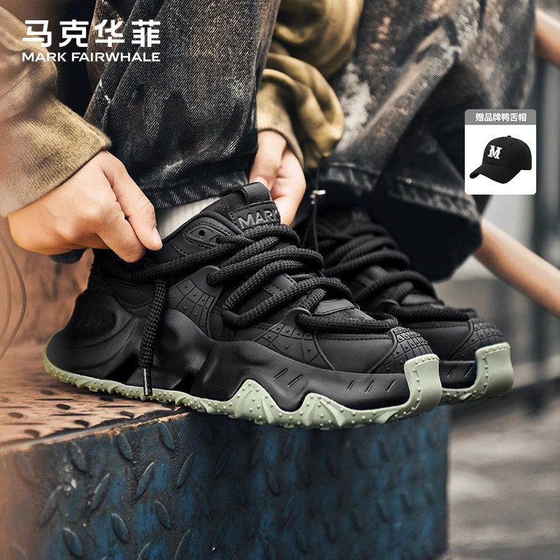马克华菲男鞋春季老爹鞋男士2026新款潮流高级厚底增高休闲运动鞋