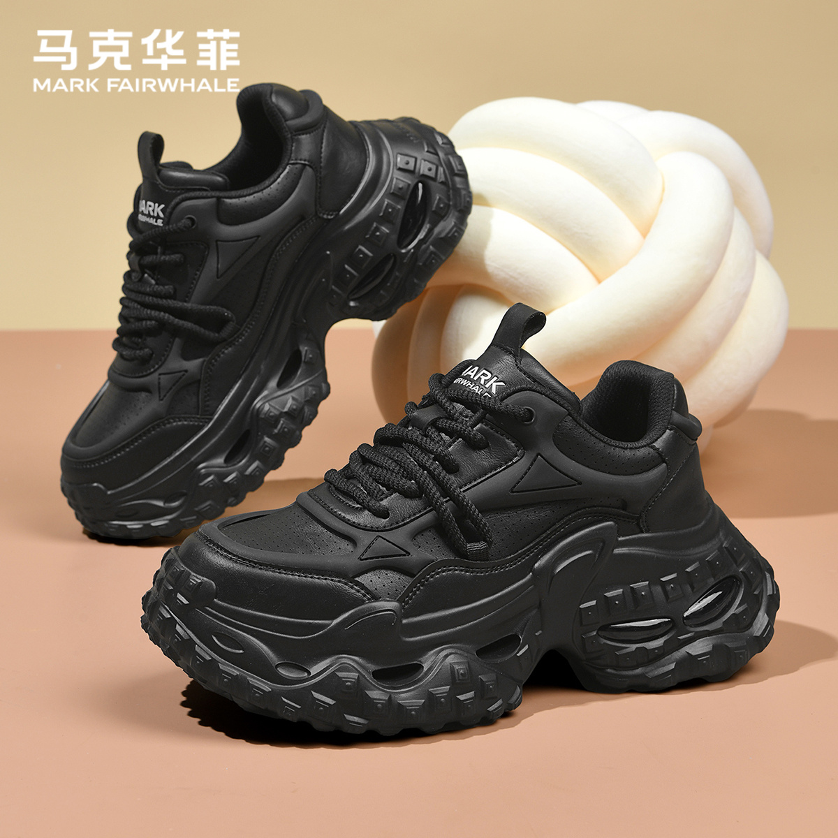 马克华菲官方旗舰男鞋厚底老爹鞋