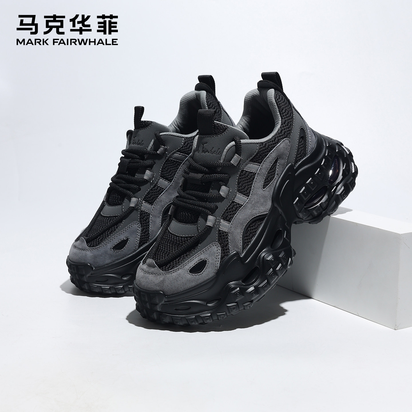 马克华菲官方旗舰男鞋增高老爹鞋图片