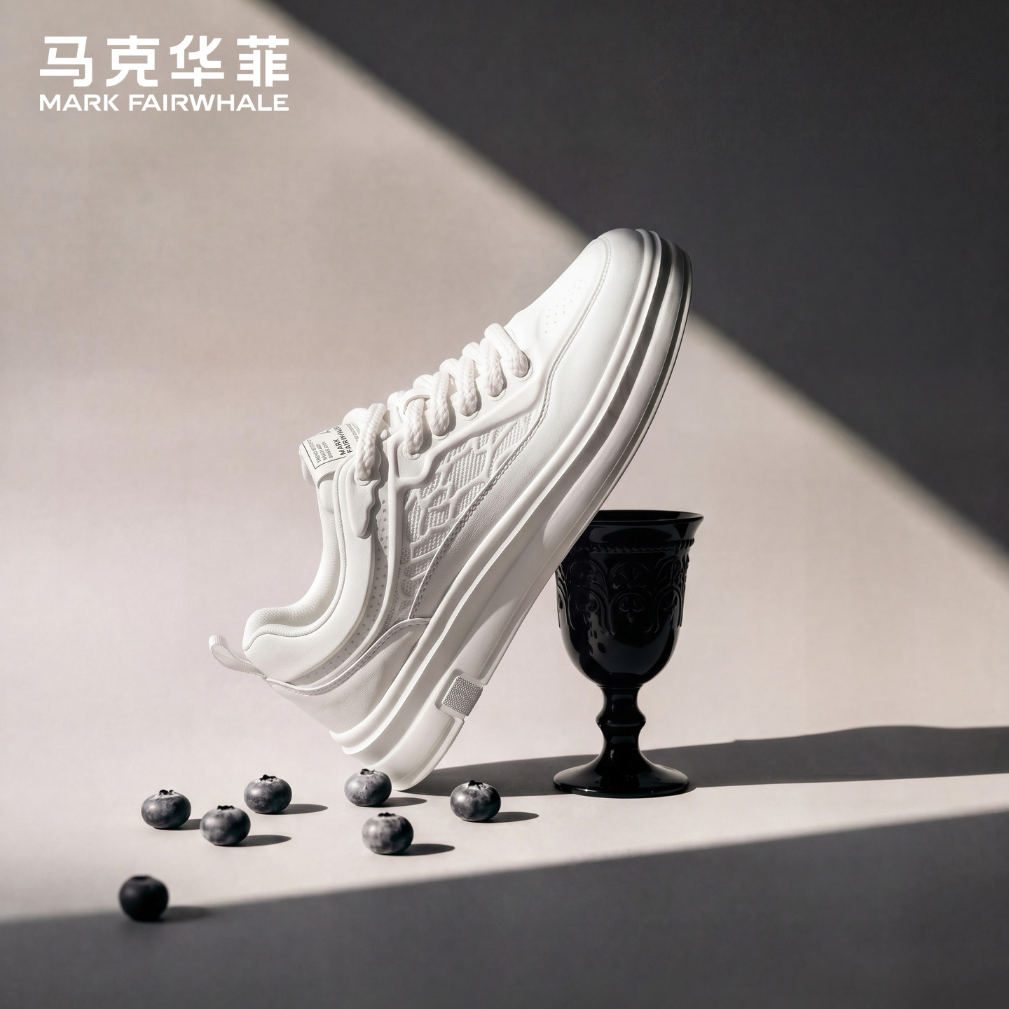 马克华菲官方旗舰男鞋增高小白鞋图片