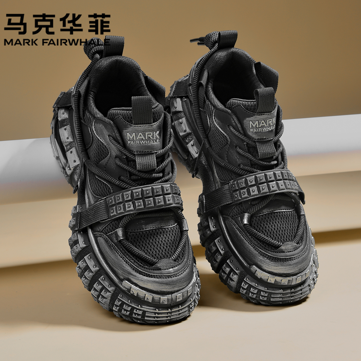 马克华菲官方旗舰男鞋增高老爹鞋