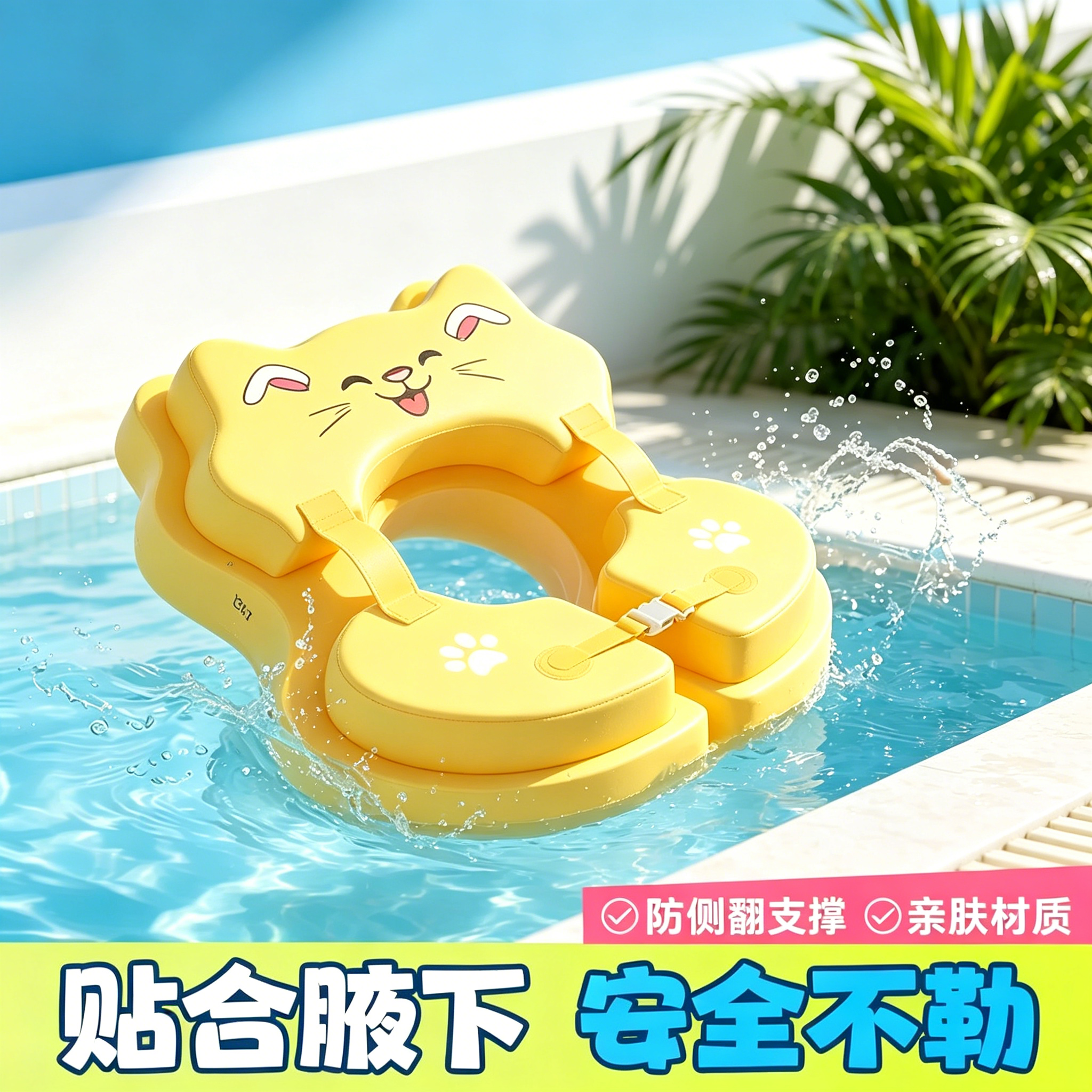 婴儿游泳圈腋下防侧翻新生趴圈