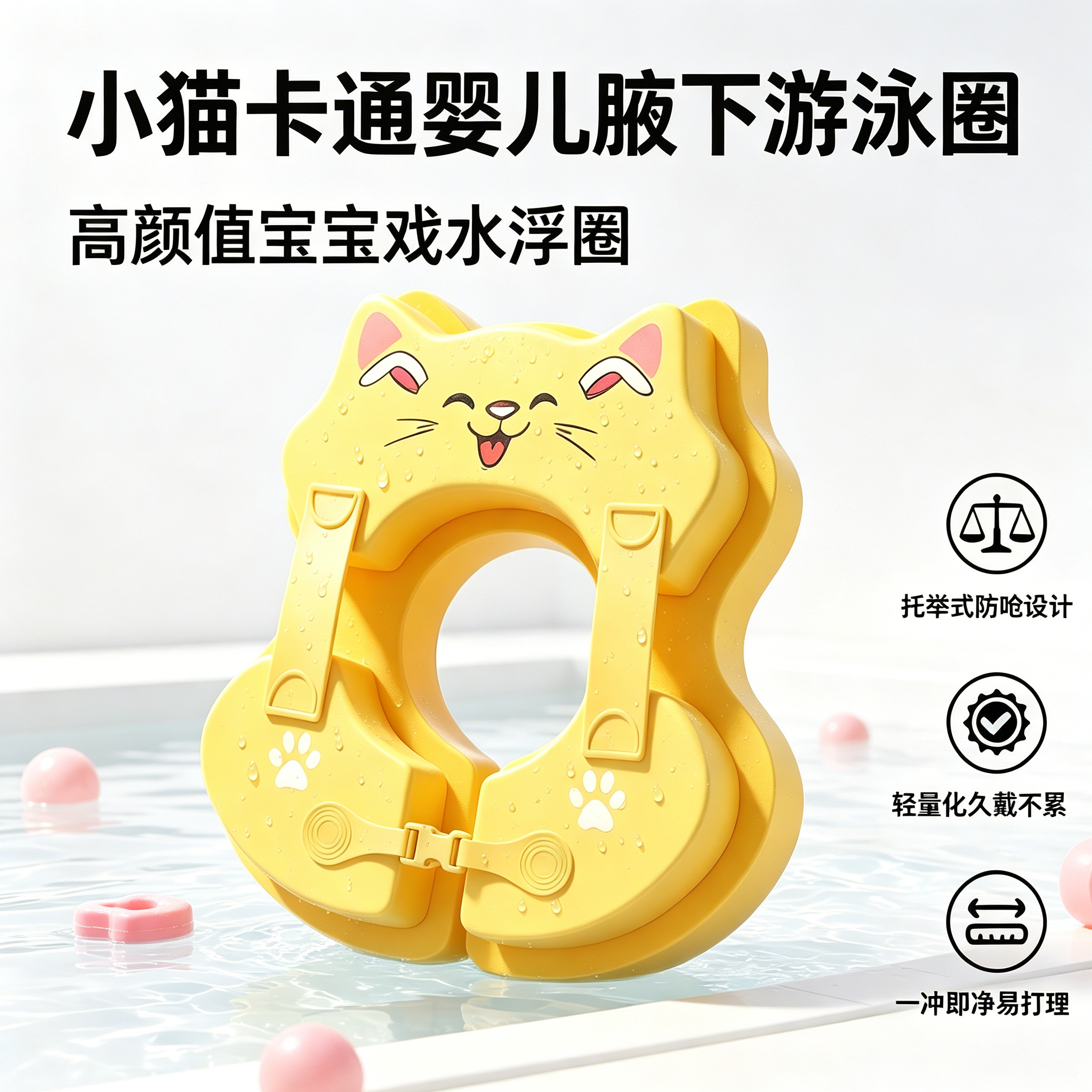 儿童腋下游泳圈免充气双层趴圈