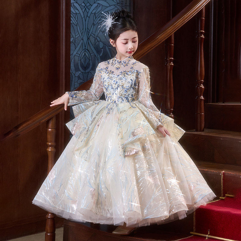 高级感重工儿童礼服花童小朋友十岁女孩生日公主裙主持人钢琴比赛
