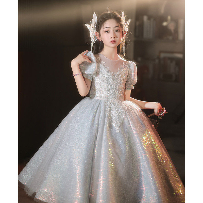 洋气儿童晚礼服高级感小女孩生日公主裙小主持人钢琴演奏演讲比赛