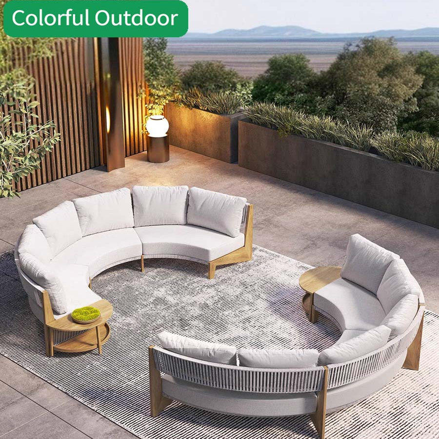 户外圆形沙发实木藤编露天庭院花园别墅餐厅室外防腐防晒柚木家具,住宅家具,户外沙发,淘宝优惠券,粉丝福利购,淘宝优惠卷
