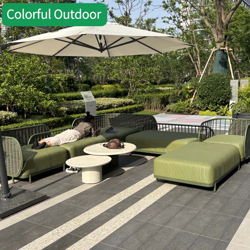 北欧户外藤编沙发庭院阳台别墅露天设计师防水防晒休闲家具组合