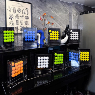 现代亚克力海绵球装 饰品 饰画创意摆件相框客厅家居桌面克莱因蓝装