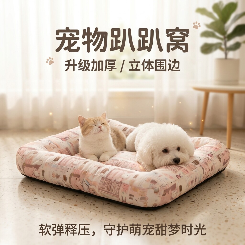 防水狗窝垫子四季通用狗狗睡垫可拆洗泰迪比熊小猫咪宠物用猫窝垫
