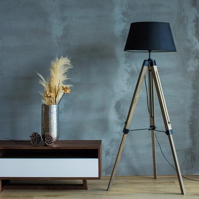 现代简约实木落地灯客厅北欧卧室三角台灯立式轻奢ins风落地台灯