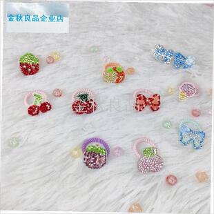 T可爱满钻宠物狗狗猫咪皮筋发夹马尔济K斯约克夏西施不缠发皮筋.