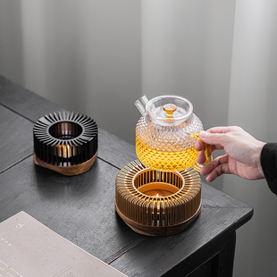 蜡烛温茶炉公道杯茶壶加热保温底座家用酒店小巧轻奢暖茶炉日式