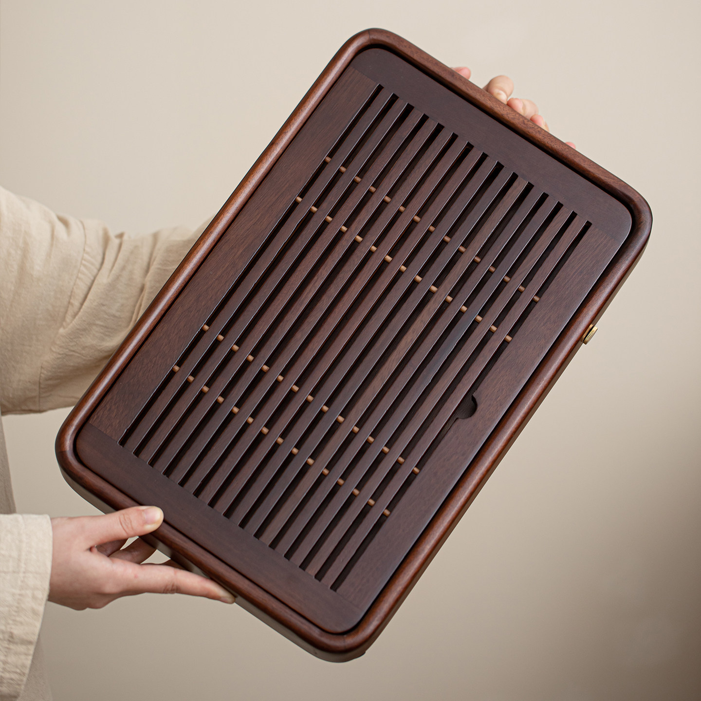 家用黄花梨实木茶盘茶台茶海 简约办公室盛水蓄水小茶台水杯托盘