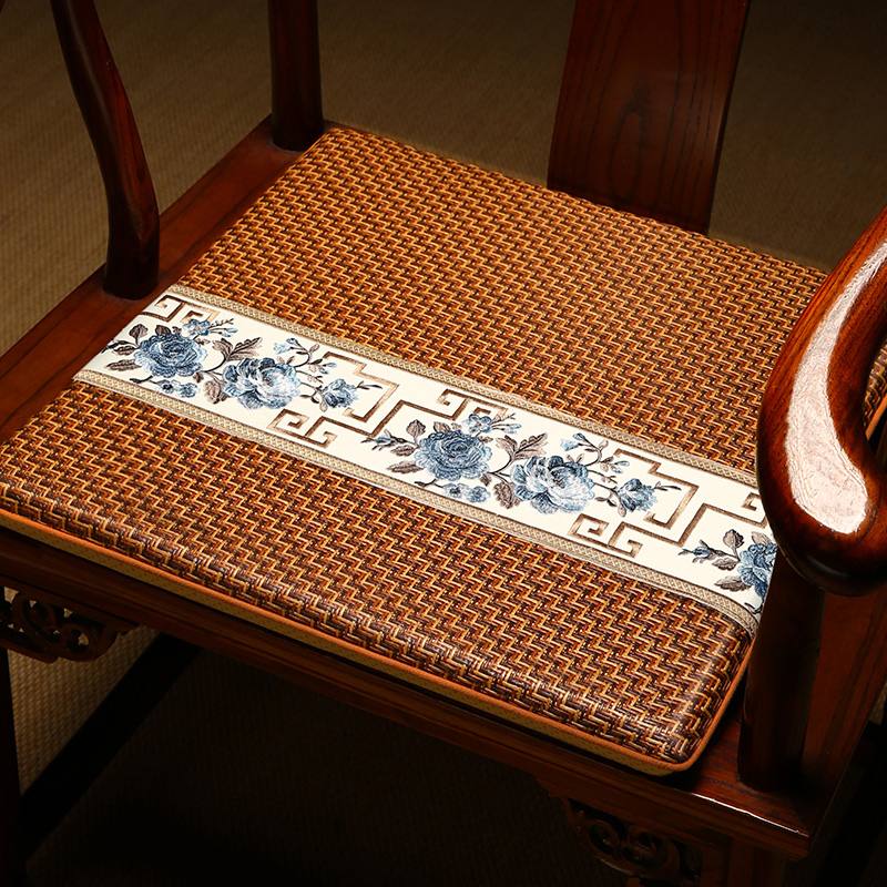 极速红木椅子坐垫夏天款凉垫中式沙发藤椅垫实木S夏季凉席茶椅座