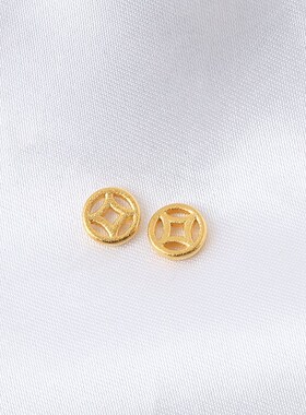 新品强保色古法沙金铜钱手链编织配件dGiy手工饰品不掉色项链脚饰