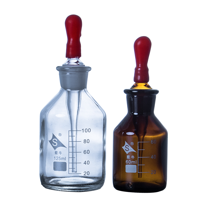 极速滴瓶透明棕色白茶色30ml60Aml125ml玻璃滴管红胶头帽吸管精油