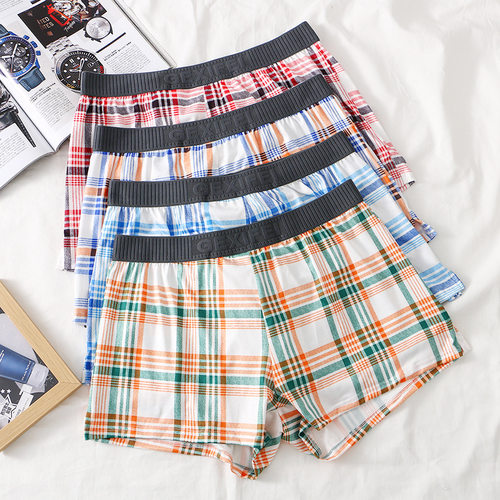 潮流时尚格子宽松男士裤内裤舒适居家短裤男青年阿罗裤男阿罗裤