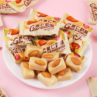 杏仁坚果糖果仁奶脆夹心糖巴旦木扁桃仁奶糖儿童旅游解乏散装 婚糖