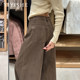 子 宽松显瘦垂感拖地裤 美拉德咖色高腰阔腿牛仔裤 女2025年秋冬新款
