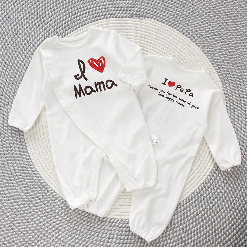 100天婴儿衣服两个三个月双胞胎宝宝衣服小月龄龙凤胎春秋连体衣