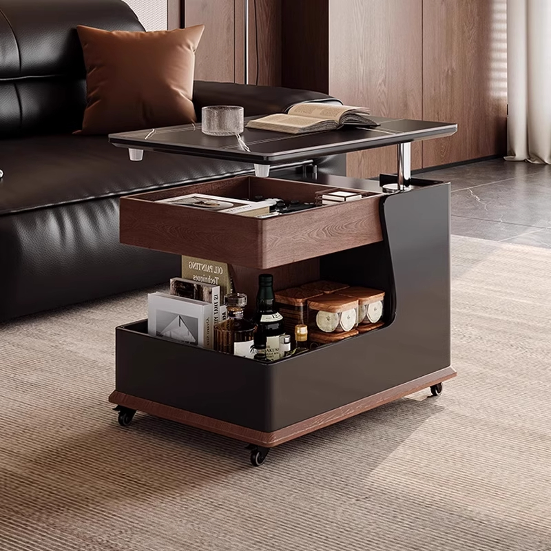 浅木中古风实木可移动沙发边几