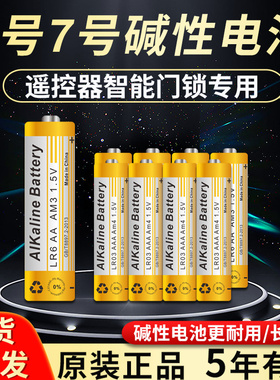 5号电池7号碱性挂钟空调玩具遥控器鼠标键盘小七号lr03干电池aaa燃气表话筒AA五号电子门锁lr6智能无线密码锁