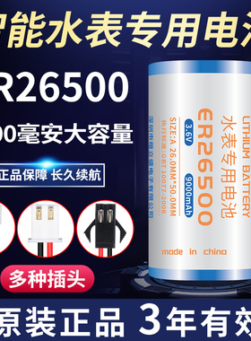 3.6V智能水表专用锂电池ER26500流量计量表物联网涡轮天燃气2号