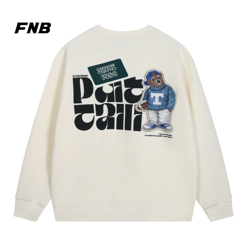 FNB秋冬新款男生无帽卫衣宽松潮流时尚运动卫衣长袖卫衣情侣卫衣