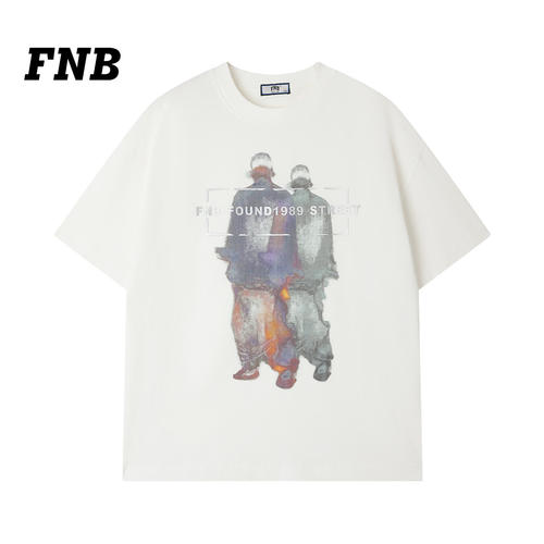 美国FNB街头2026夏季新款休闲风印花短袖T恤宽松男女潮牌上衣