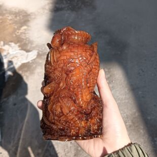 批发仿古做旧树脂鱼篓年年有余摆设仿寿山石鱼篓摆件工艺品