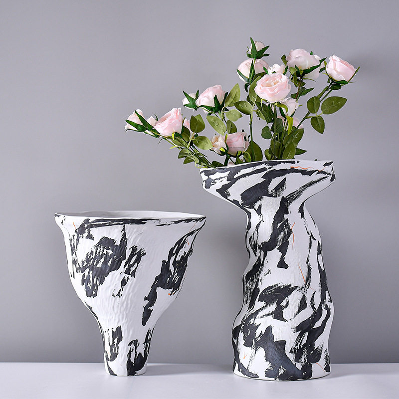 国画写意风创意大口陶瓷花器新中式美式简约样板间会所装饰花瓶,橡塑材料及制品,其他塑料制品,淘宝优惠券,粉丝福利购,淘宝优惠卷