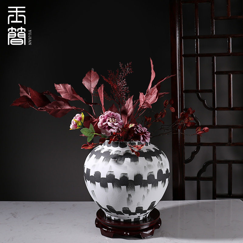 创意简约水墨陶瓷花瓶摆件样板房民宿酒店售楼处桌面插花器软装饰,橡塑材料及制品,其他塑料制品,淘宝优惠券,粉丝福利购,淘宝优惠卷
