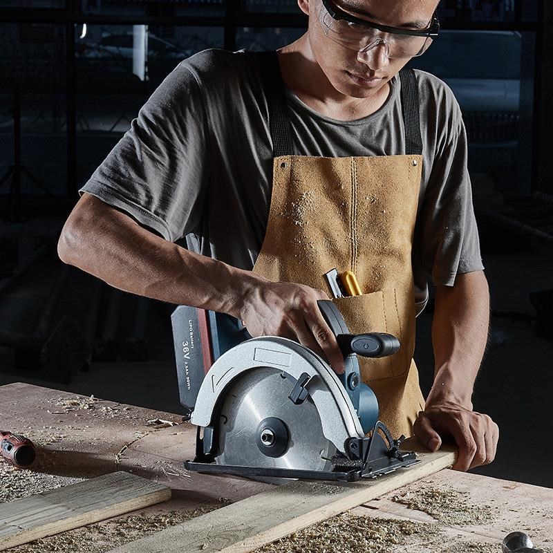36v电圆锯充电式大功率木工工具手提锯木O材模板切割机7寸圆锯
