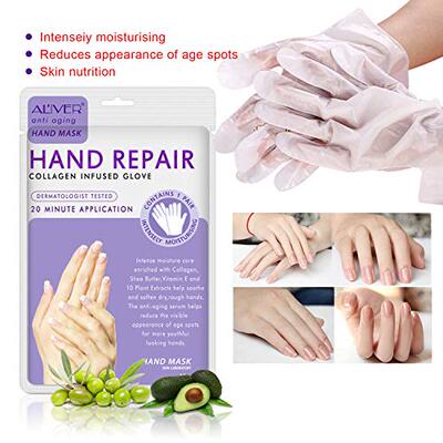 新品SOLOTREE 5 Pairs Hands Moisturizing GlovOes  Hand Peel M