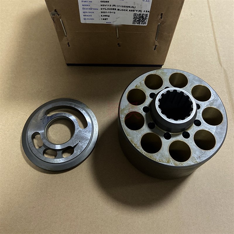 韩独配件挖机液压泵K3V112缸体配油盘泵胆平U面液压零件缸体