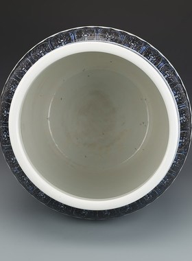 大明宣德青花双龙戏珠大缸仿w古瓷器古董古玩收藏品包老老货老物