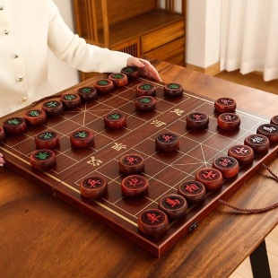 中国象棋红木高档实木带折叠棋盘成人大号红花梨送礼礼盒套装收藏