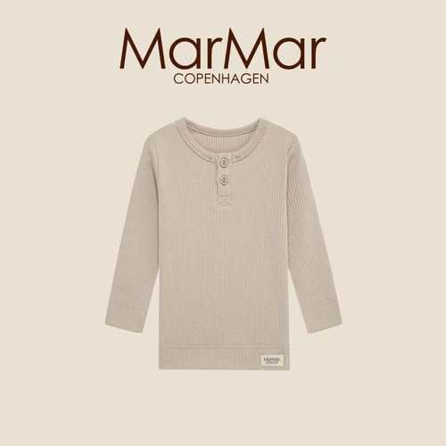 MarMar春夏儿童开扣长袖上衣打底衫男女童圆领家居服上装
