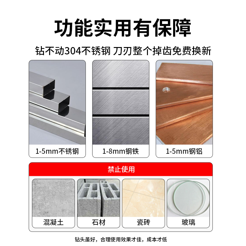 超硬合金b开孔器 金属开口器 不锈钢板硬质钢板20开孔50扩孔75