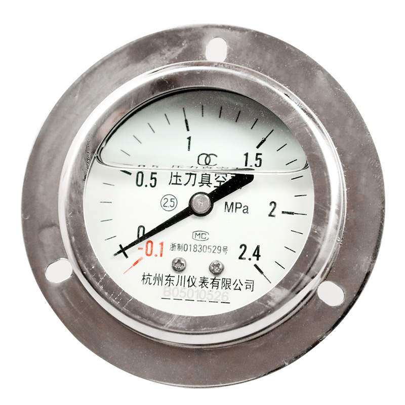 全不锈钢耐震压力表YN60BFZT轴向带边耐震压力表0-0.6/1/1.6Mpa