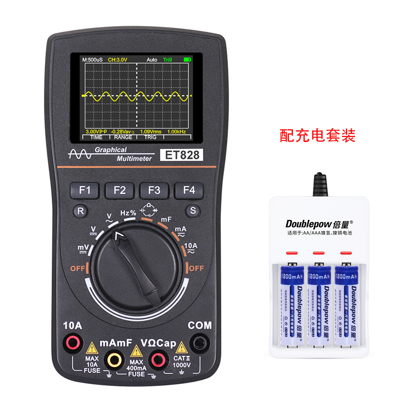 数字存储视波万用表ET828示波器万用表二合一2.5Msps采样1MHz频率