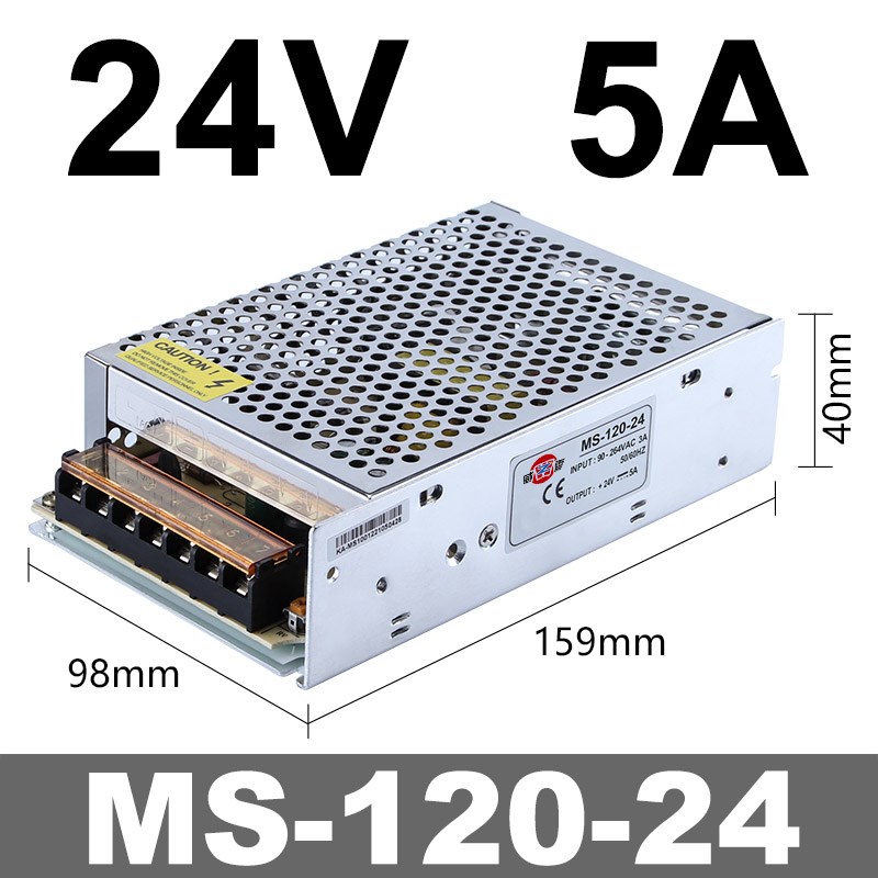 明伟开关电源MS/S-120-24V5A集中供电220转DC12V10A直流变压器NES
